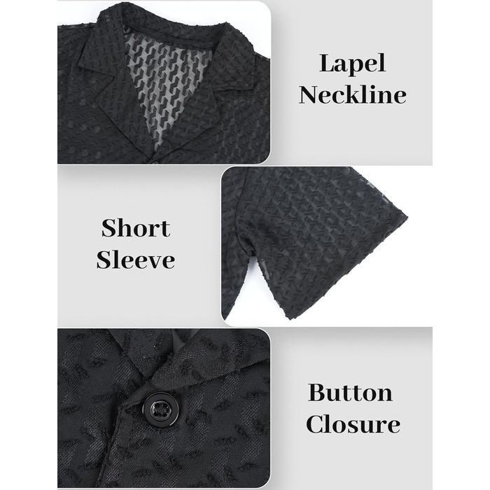 Чоловіча сорочка поло з мереживом AIEOE, літня, вільна, з короткими рукавами, чорна, розмір S-XXL