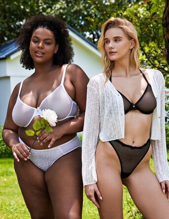 Жіночий мереживний бюстгальтер Wingslove з прозорою сіткою та силіконовими вкладами, білий 85B