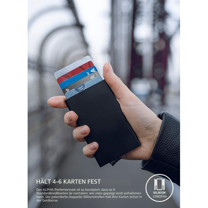 Металевий картхолдер VULKIT з RFID та NFC захистом, чоловівий гаманець для карток на 10 слотів (Колір: Midnight Green)