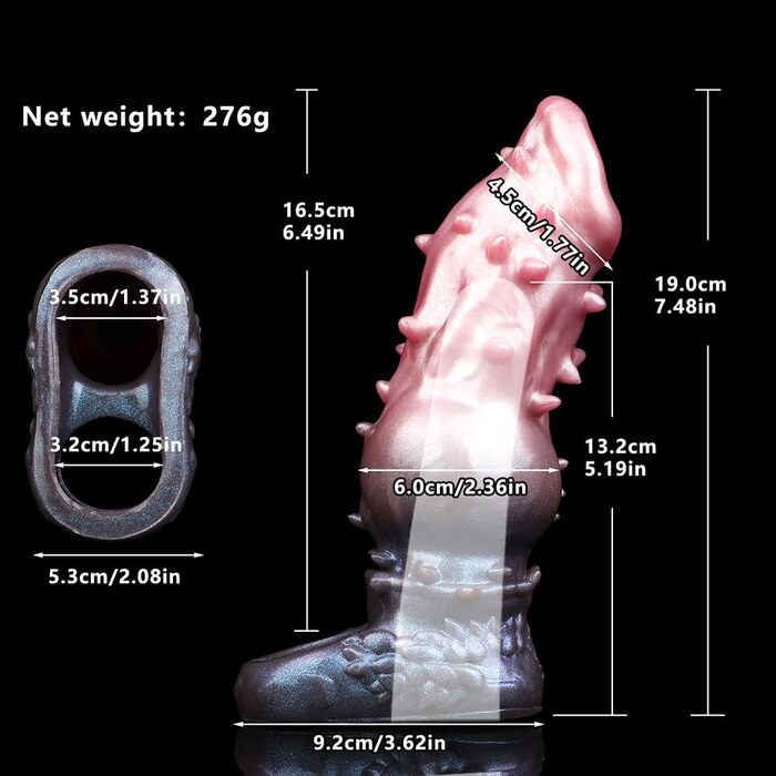 Силіконовий гігантський пеніс-чохол (19 см) для чоловіків та пар - реалістичний пеніс-чохол, пеніс-розширювач, пеніс-манжета
