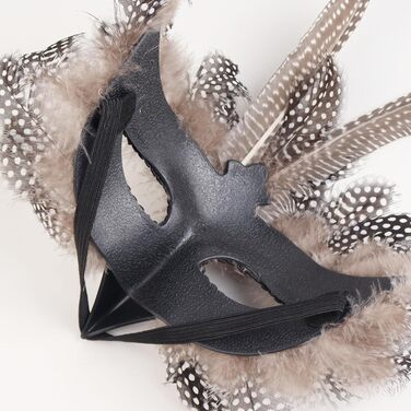 Венеціанська маска для жінок та чоловіків, маска для маскараду, маска з пір'ям, маска ворон для карнавалу, Фашинг, Хелловін, косплей, аксесуари до костюма (коричнева)