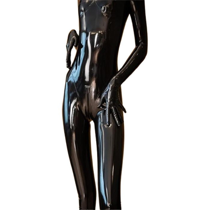 Латексний боді для жінок YXFHHY з відкритим верхом, блискавкою, роздвоєнням, шкіряним рукавом, костюм для косплею, клубний наряд, чорний, маска, 3XL, чоловічий, чорний