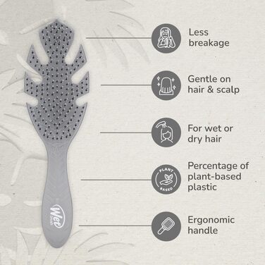 Гребінець-розплутувач Wet Brush Go Green Detangler, екологічний (Plant Based), сірий — для всіх типів волосся