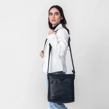 Жіноча сумка через плече EABAGS з натуральної шкіри Nappa, преміум-якість, темно-коричнева (розмір M)
