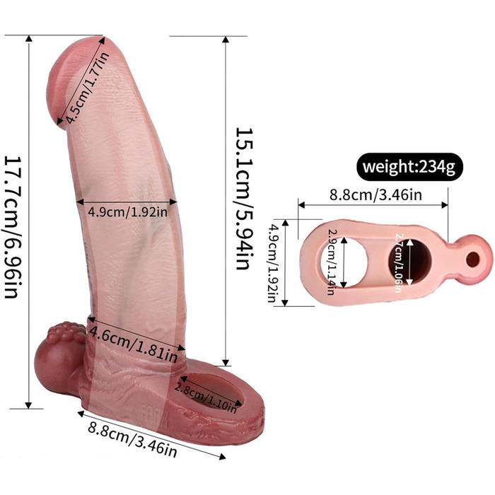 Силіконовий пеніс-чохол для чоловіків: реалістичний дилдо-чохлик, збільшення статевого члена, покращення ерекції, секс-іграшки для чоловіків