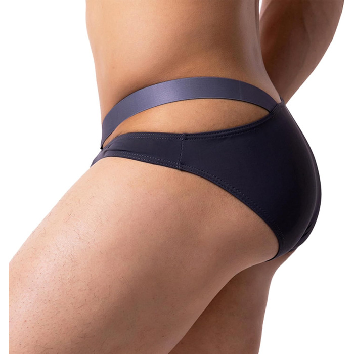 Сліп YUFEIDA для чоловіків: сексуальний дизайн, дихаючий матеріал, низька посадка, спортивний, для занять спортом та фітнесом, XXL (темний сірий)