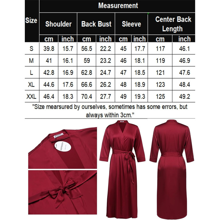 Халат жіночий атласний Ecouaer, легкий, довгий, з кишенями, S-XXL, колір шампань