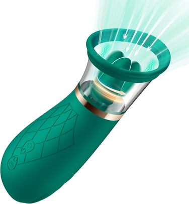 Вібратор для жінок FIDECH: стимулятор клітора з 4 режимами, 5 рівнями інтенсивності та 360° обертанням. Іграшка для дорослих, для пар. Колір: зелений