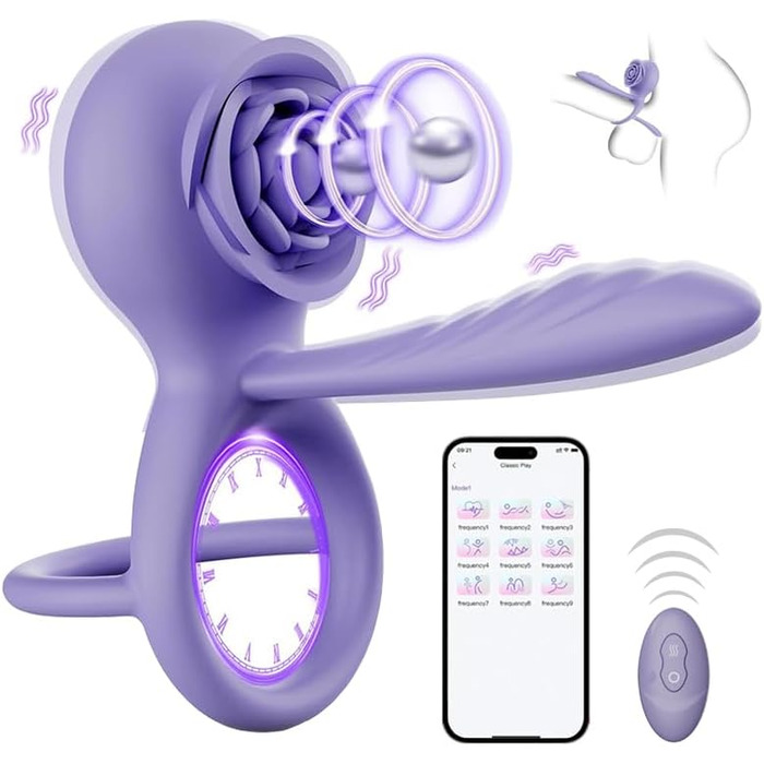 Вибромасажер для чоловіків: вібратор-кільце для пеніса з 9 режимами та пультом керування