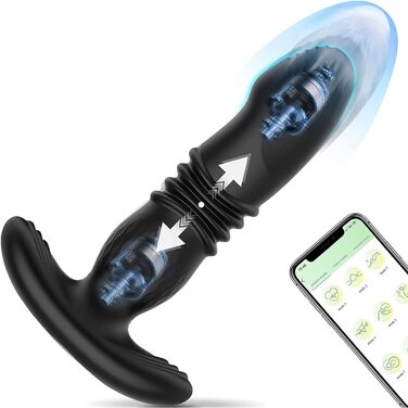 Аналізатор вібрацій YcsLust з функцією імпульсу, 10 режимів вібрації та 10 імпульсів, керування через додаток для чоловіків, секс-іграшка, анальний плагін для пар (керування через додаток)
