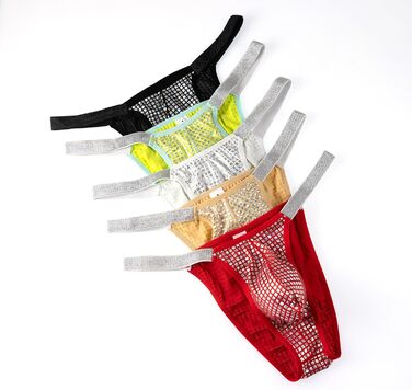 Танга чоловічі Detwen, мереживні, 3 шт. - сексуальна білизна для чоловіків