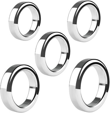 Набір з 3 шт. металевих обручів для яєчок (5 розмірів) – металеві обручі для пеніса, розтягувачі яєчок, обважнювачі мошонки, бондж, секс-іграшки для чоловіків, срібло