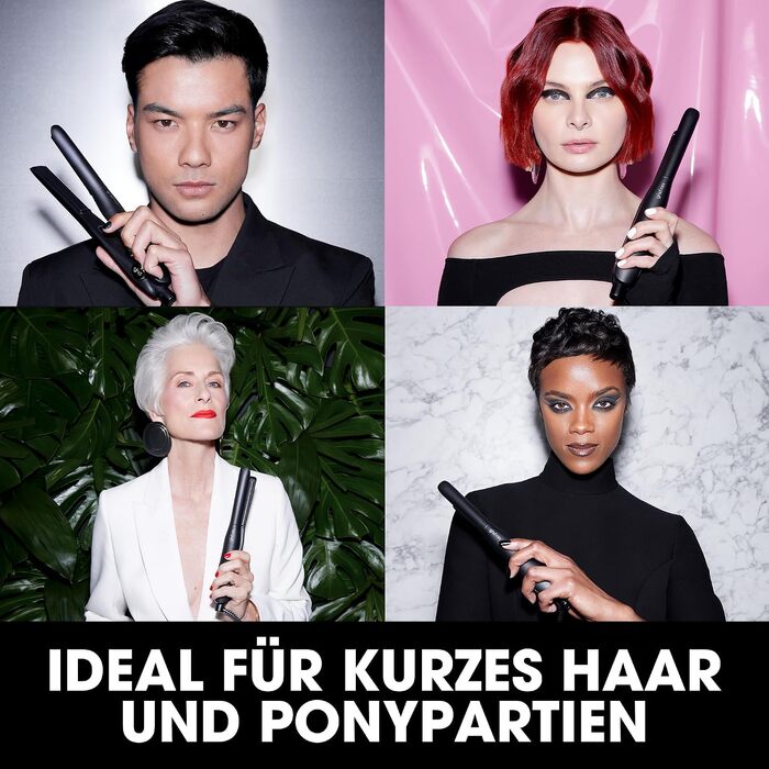Міні-випрямляч для волосся ghd mini: вузький стайлер для короткого волосся та чубчика, чорний