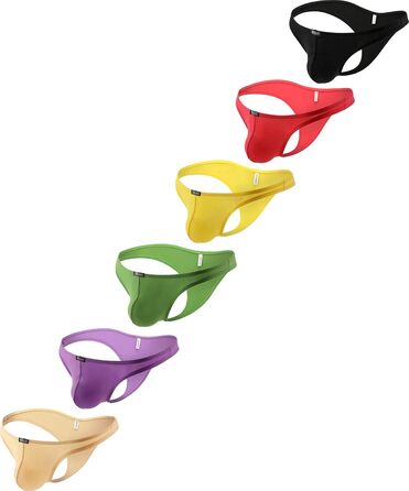 Сліпи iKingsky для чоловіків, сексуальний вигин, частковий закриття спини, труси для чоловіків, XL, 6 штук